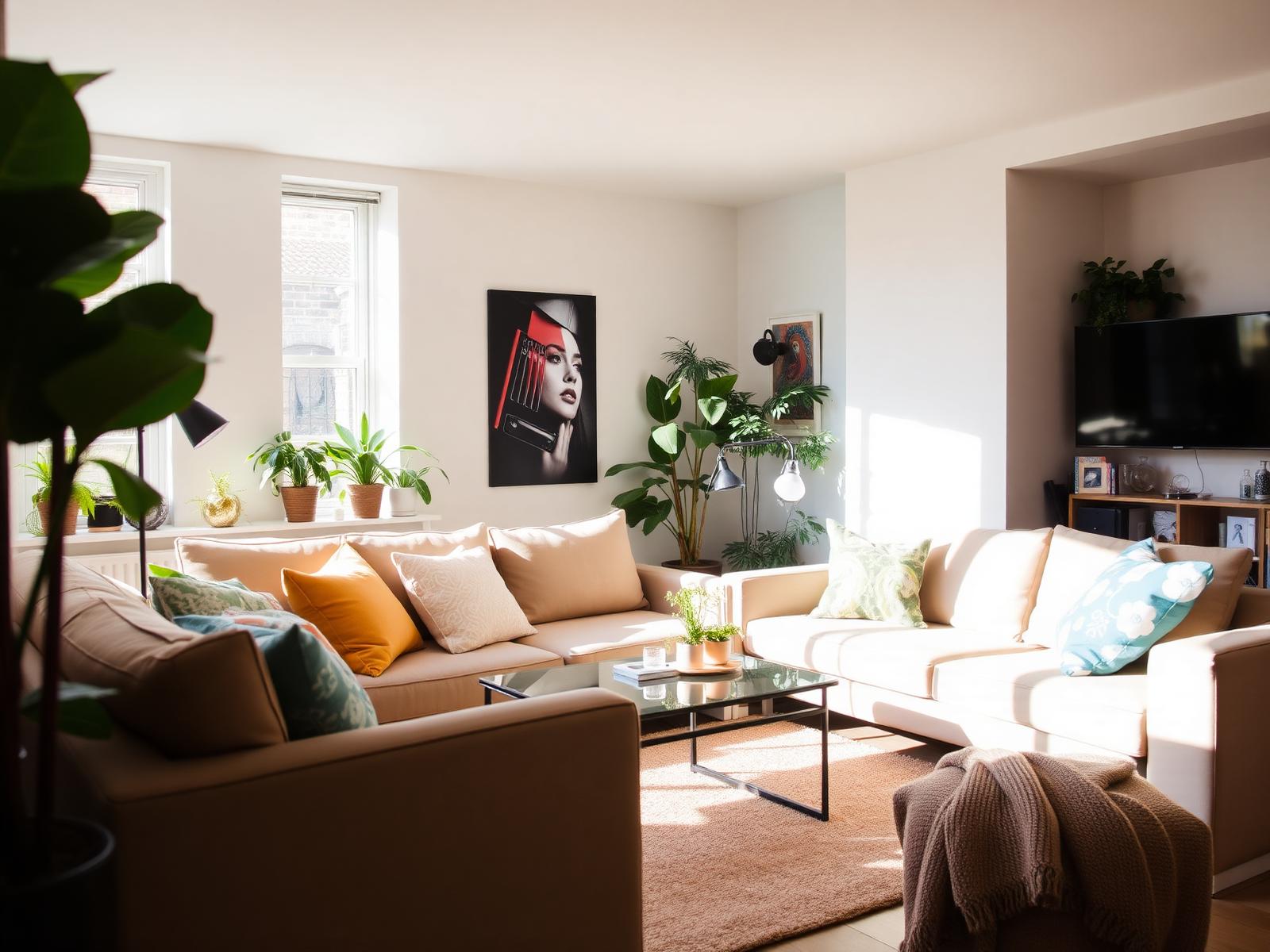 Bright shared living room